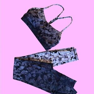 Lululemon Athletica Black and Gray Sports Bra and Leggings